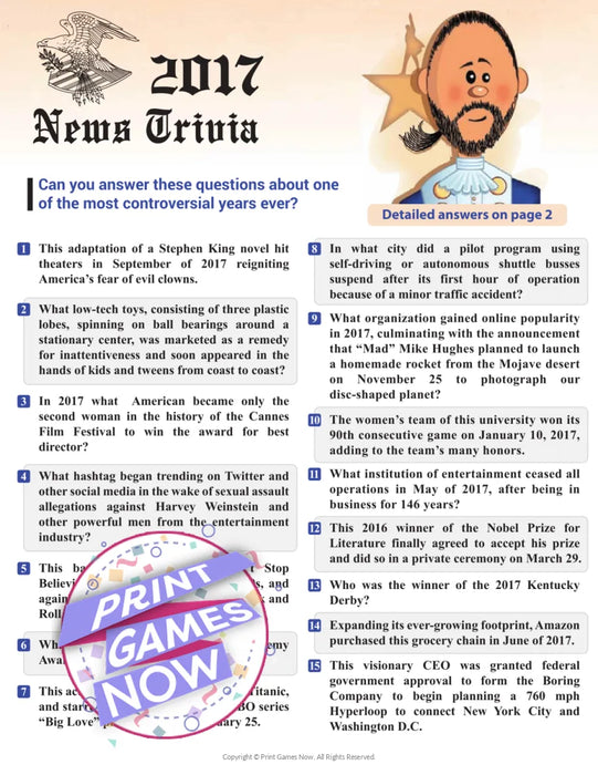 Trivia of the Year: News of 2017 Trivia