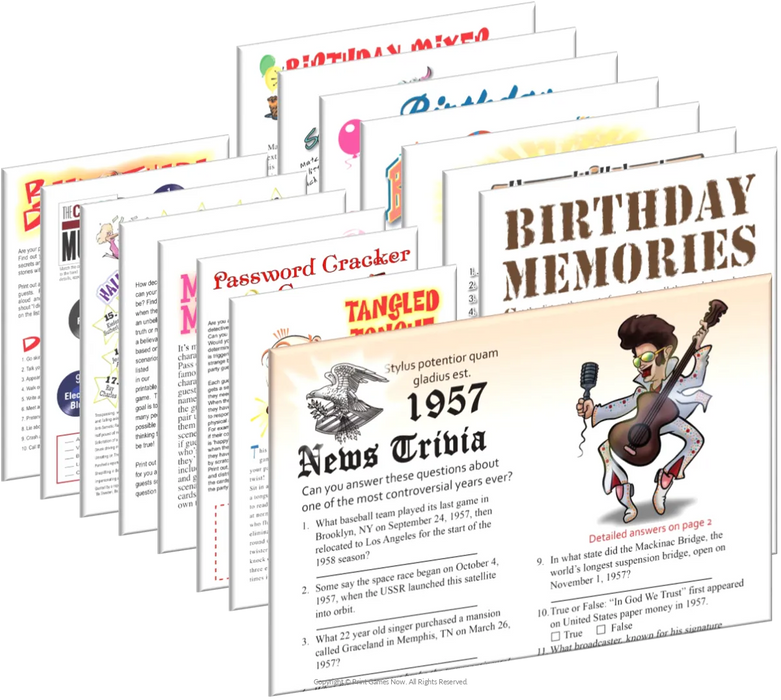 1957 Birthday pack + FREE Party Games
