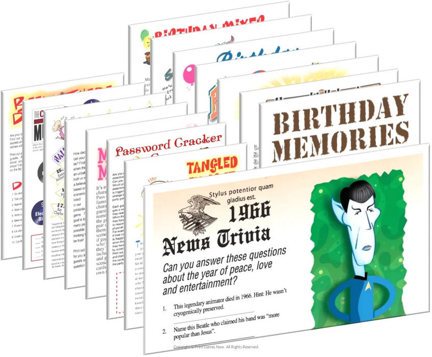 1966 Birthday pack + FREE Party Games