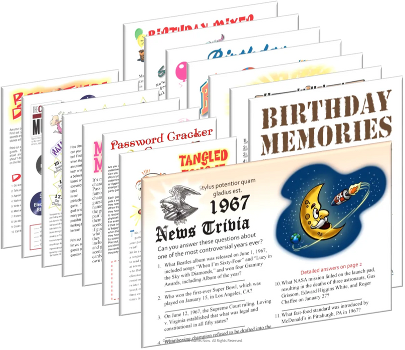 1967 Birthday pack + FREE Party Games
