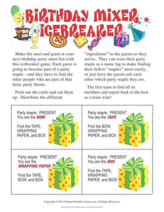 1968 Birthday pack + FREE Party Games