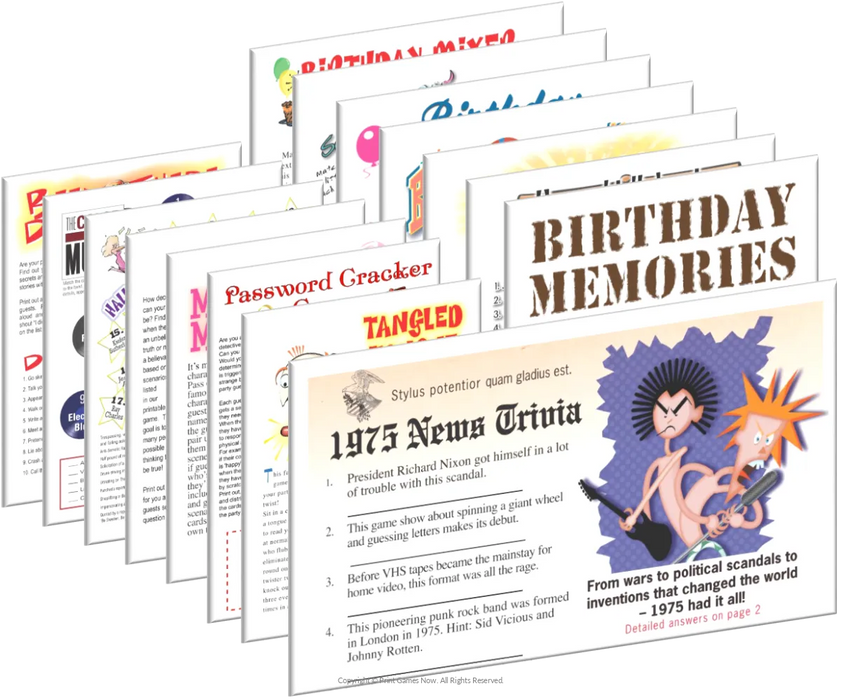 1975 Birthday pack + FREE Party Games