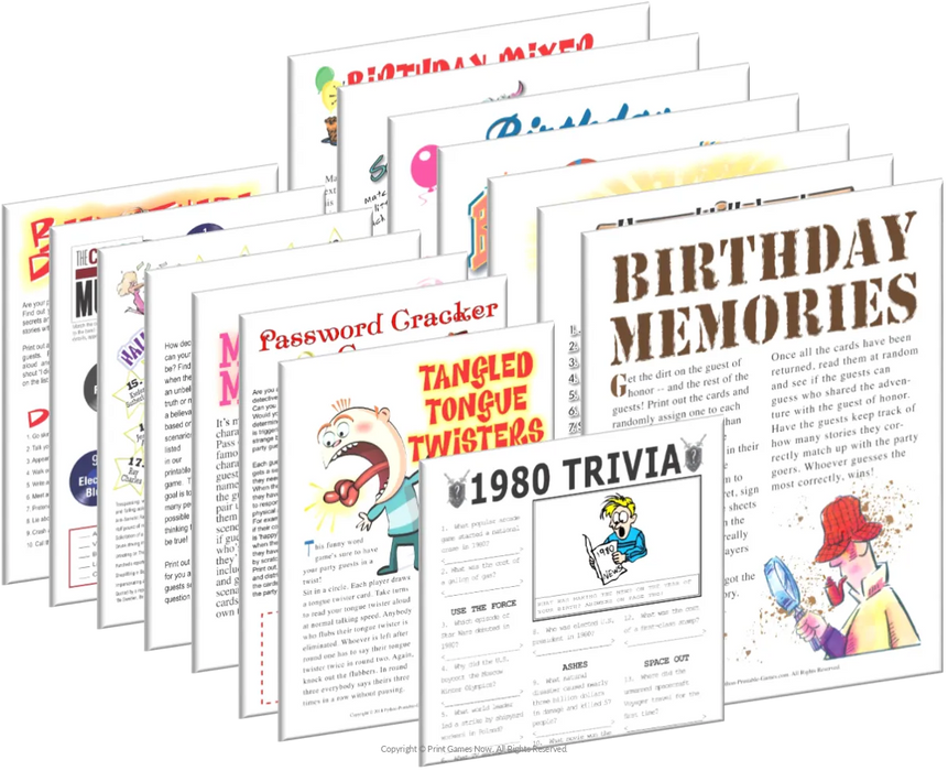1980 Birthday pack + FREE Party Games