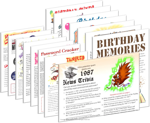 1987 Birthday pack + FREE Party Games