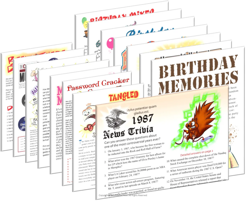 1987 Birthday pack + FREE Party Games