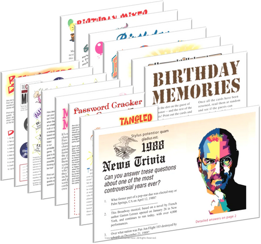 1988 Birthday pack + FREE Party Games