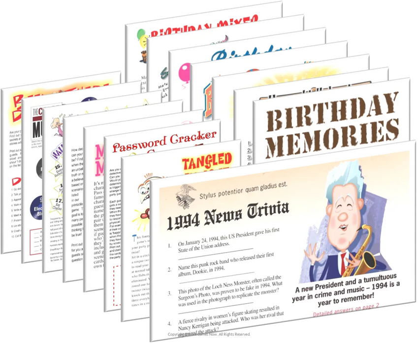 1994 Birthday pack + FREE Party Games
