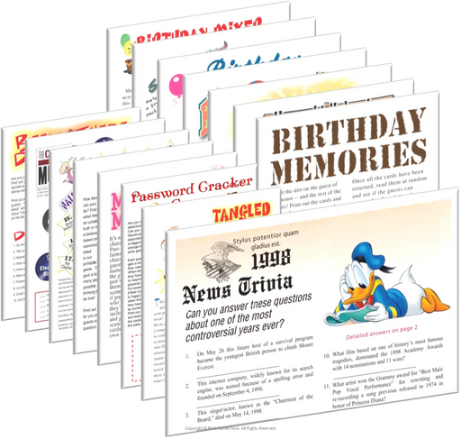 1998 Birthday pack + FREE Party Games