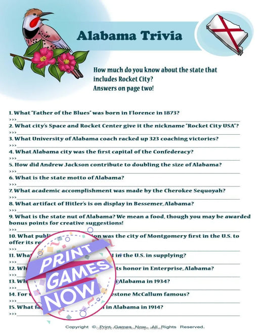 American Games: Alabama Trivia