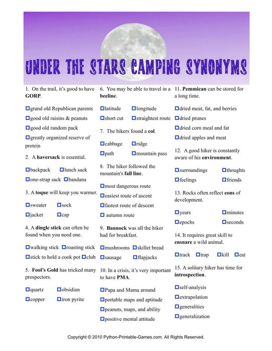All Camping Games + FREE Party Games