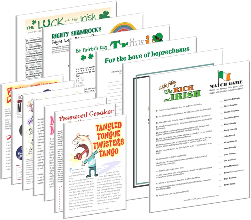 All St Patrick's Games + FREE Party Games