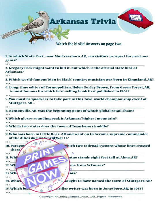 American Games: Arkansas Trivia