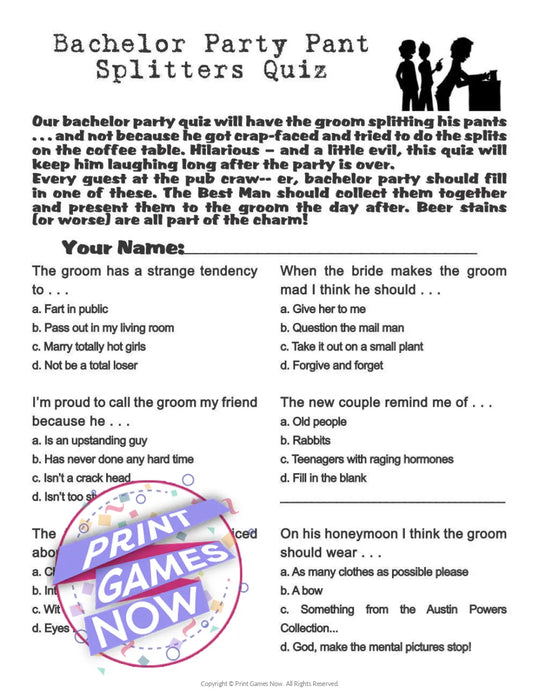 Bachelor Party: Bachelor Party Pant Splitters