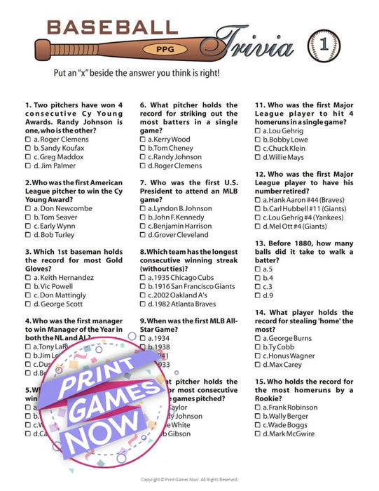 Baseball Trivia