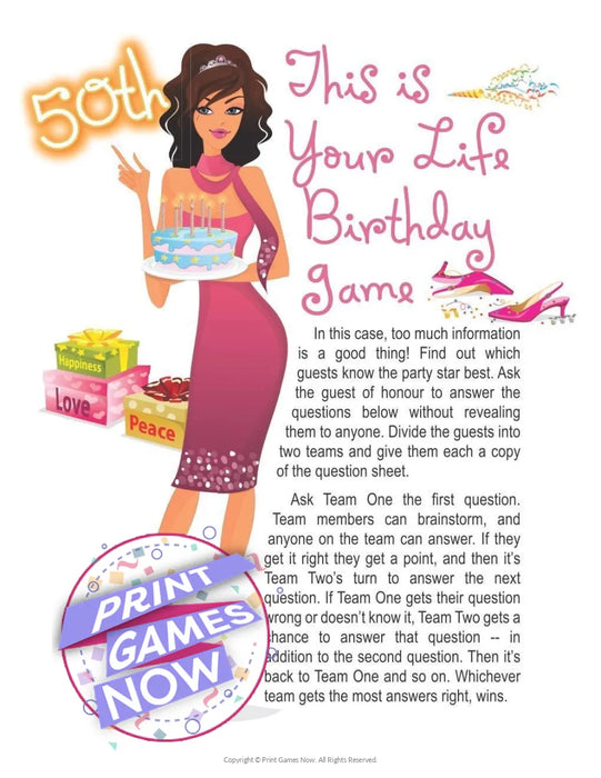 Birthday Party: 50 Years Old - This Is Your Life