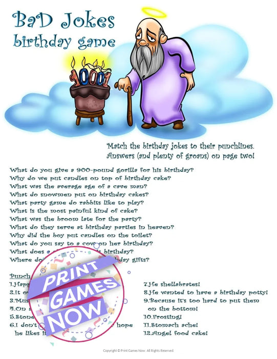 Birthday Party: Bad Jokes