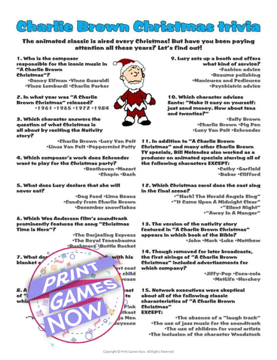 Christmas: Charlie Brown Trivia