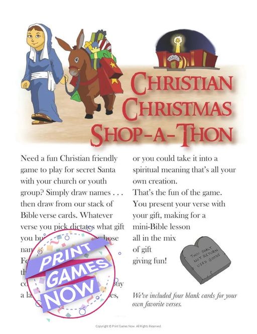 Christmas: Christian Christmas Shop-A-Thon (Gift Exchange)