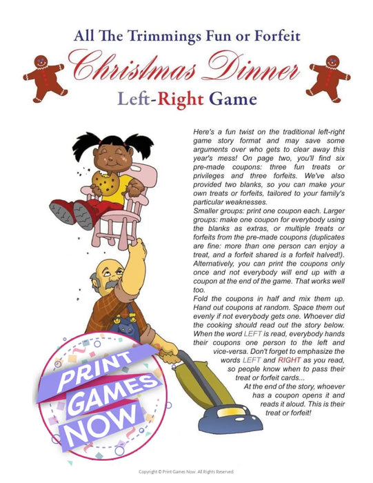 Christmas: Christmas Dinner Left Right Game