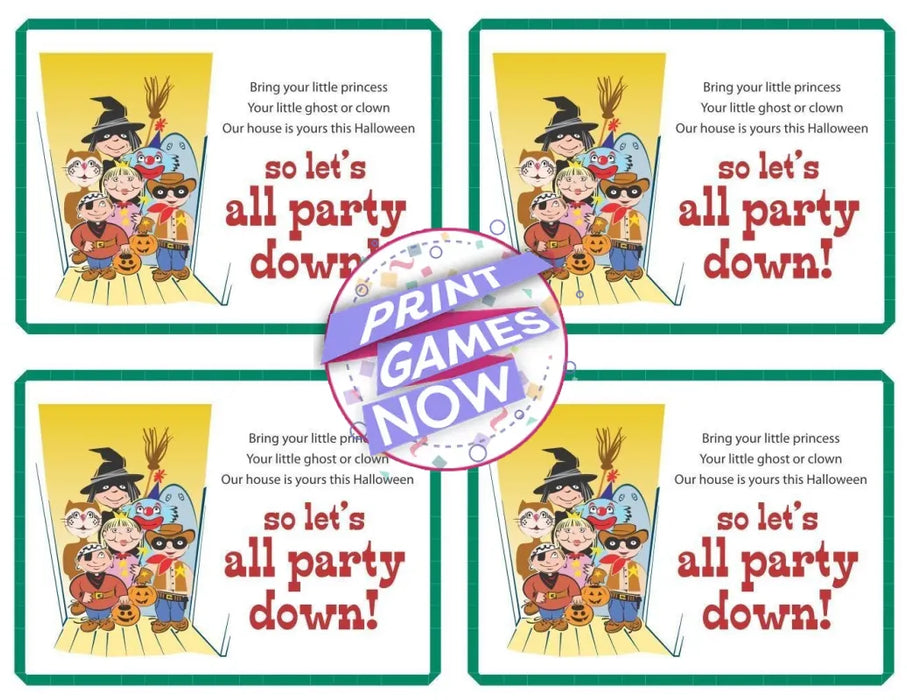 Printable Halloween Invitations Party Game
