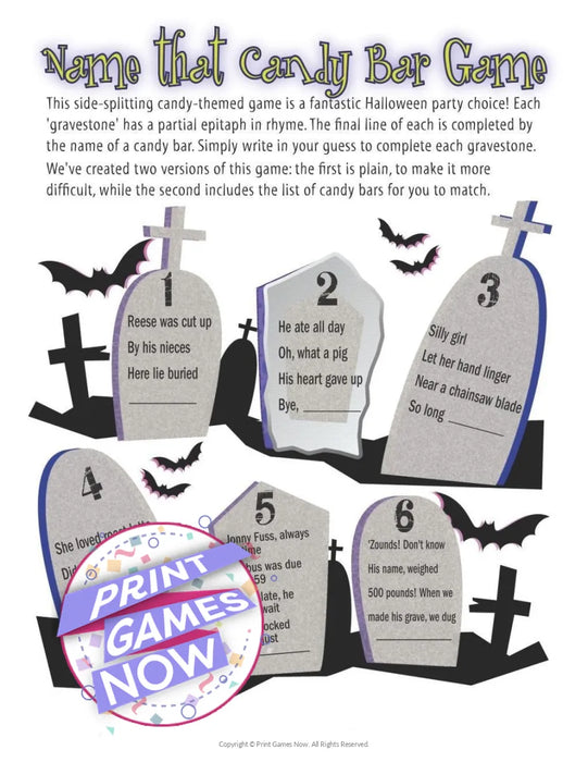 Halloween: Name That Candy Bar Game