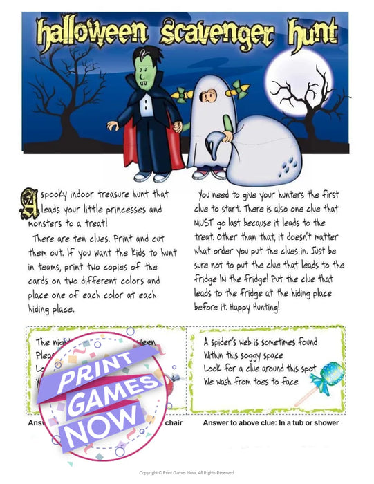 Halloween: Scavenger Hunt For Kids