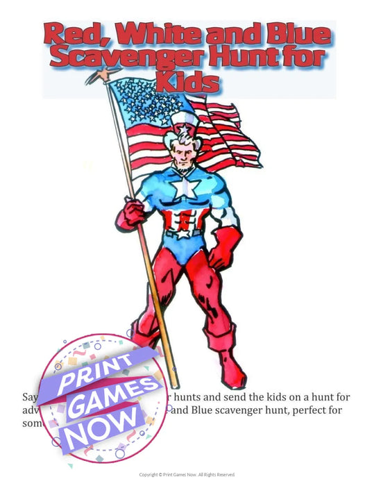 Independence Day: Red White and Blue Scavenger Hunt