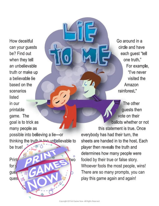 Party Games: Lie To Me