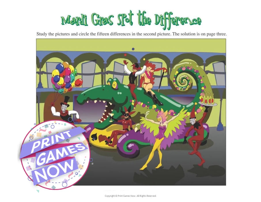 Mardi Gras: Spot the Difference