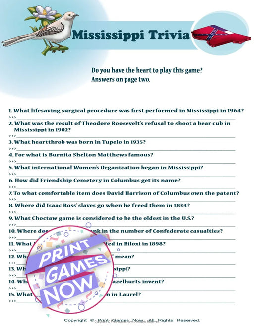 American Games: Mississippi trivia