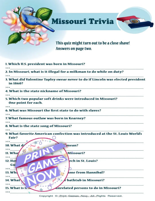 American Games: Missouri trivia