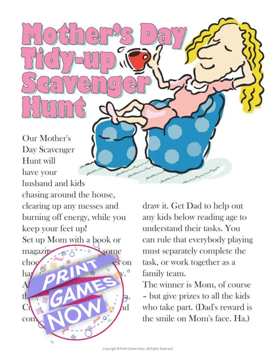 Mother's Day: Tidy Up Scavenger Hunt