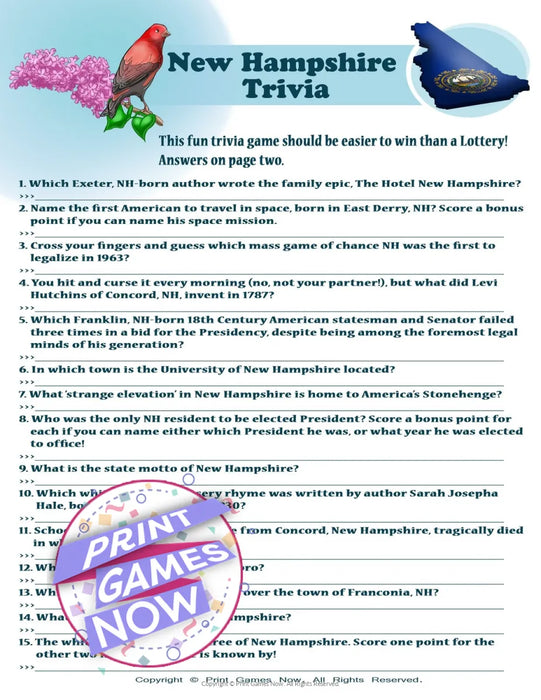American Games: New Hampshire trivia