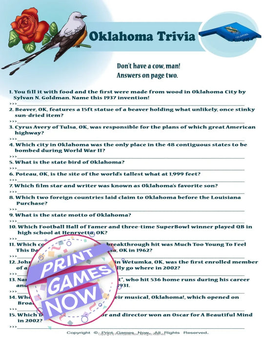 American Games: Oklahoma trivia
