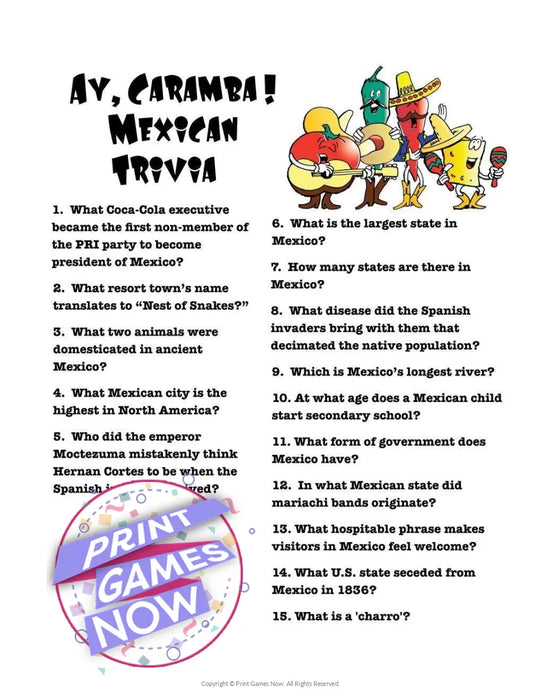 Pop Culture Games: Mexican Trivia
