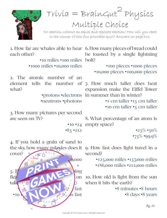 Pop Culture Games: Physics Trivia