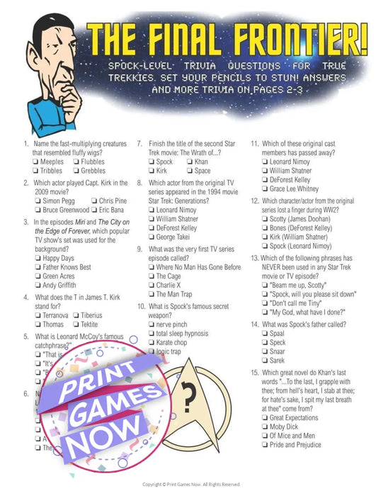 Pop Culture Games: Star Trek Trivia