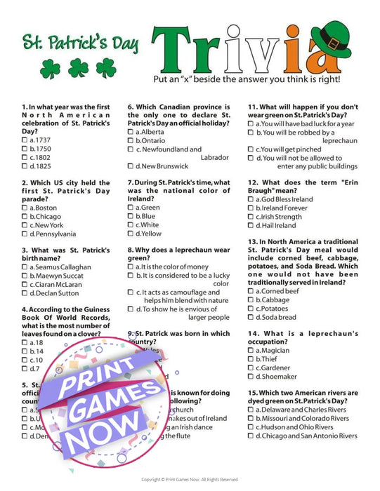 St Patrick's Day: Trivia