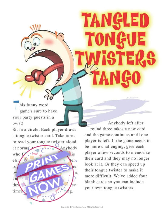 Party Games: Tangled Tongue Twisters Tango