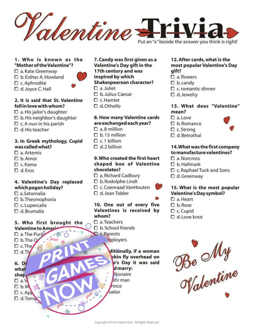 Valentine's Day: Trivia I