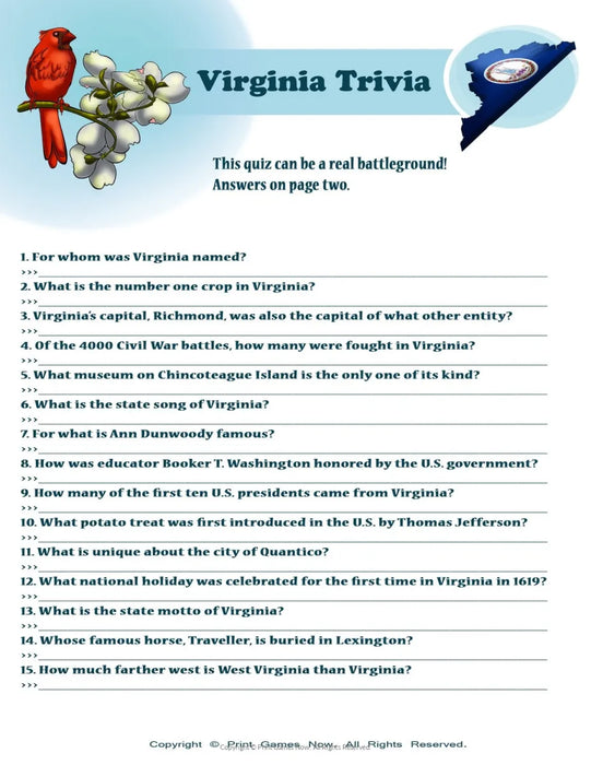 American Games: Virginia trivia