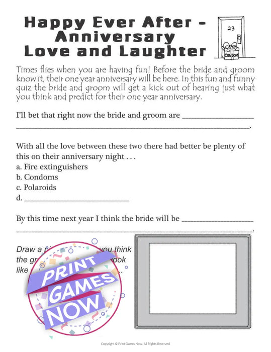 Wedding: Happy Ever After Anniversary Game
