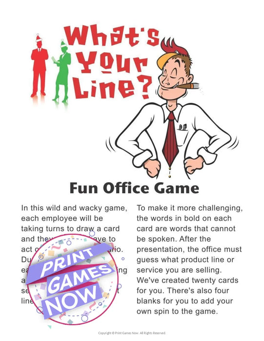 Games for the Office: What's Your Line? Office Party Acting Game