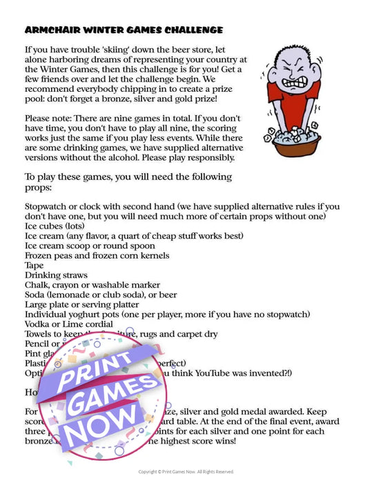 Winter: Armchair Games Challenge