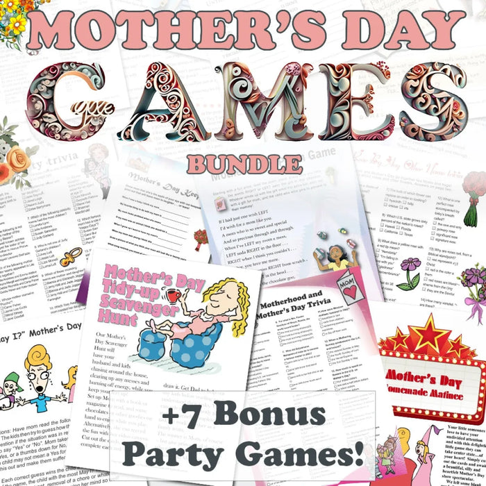 Printable All Mother’s Day Games + FREE Party Games Bundle