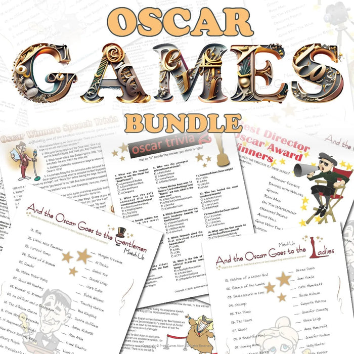 Printable All Oscars Trivia Games Pack