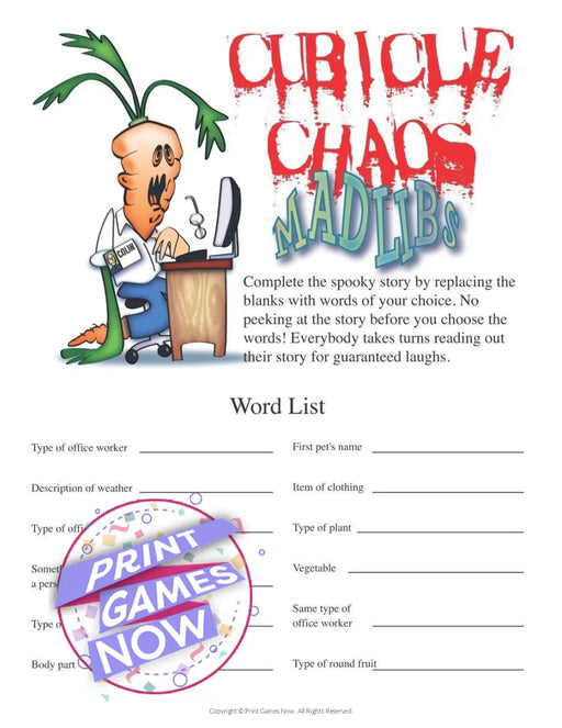 Games for the Office: Cubicle Chaos Mad Libs