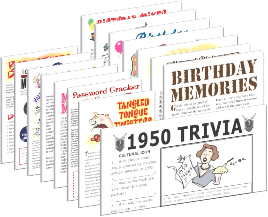 1950 Birthday pack + FREE Party Games