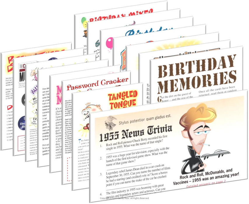1955 Birthday pack + FREE Party Games