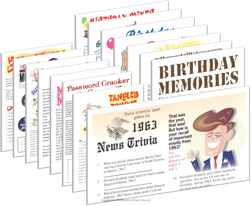1963 Birthday pack + FREE Party Games